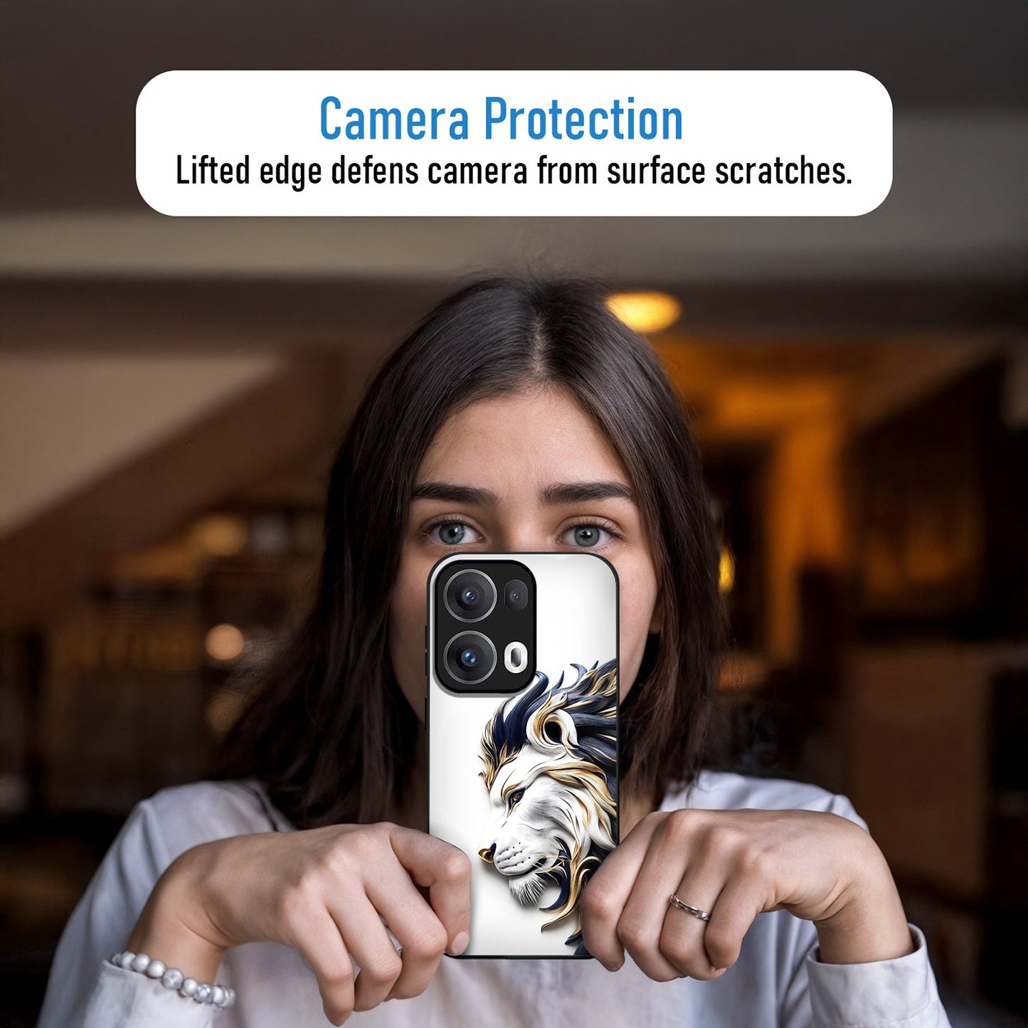 Oppo Reno13 5G Premium Acrylic Shockproof Glass Back Case ( King’s Flow)