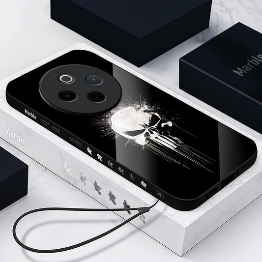 Vivo T4 5G Premium Acrylic Shockproof Glass Back Case (Punisher Skull)