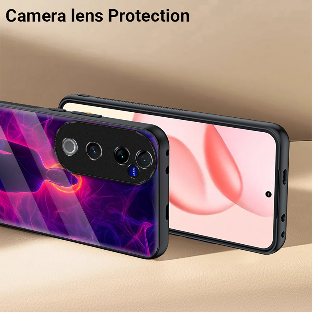Vivo V40 Pro 5G Premium Acrylic Shockproof Glass Back Case (Zen Aura)