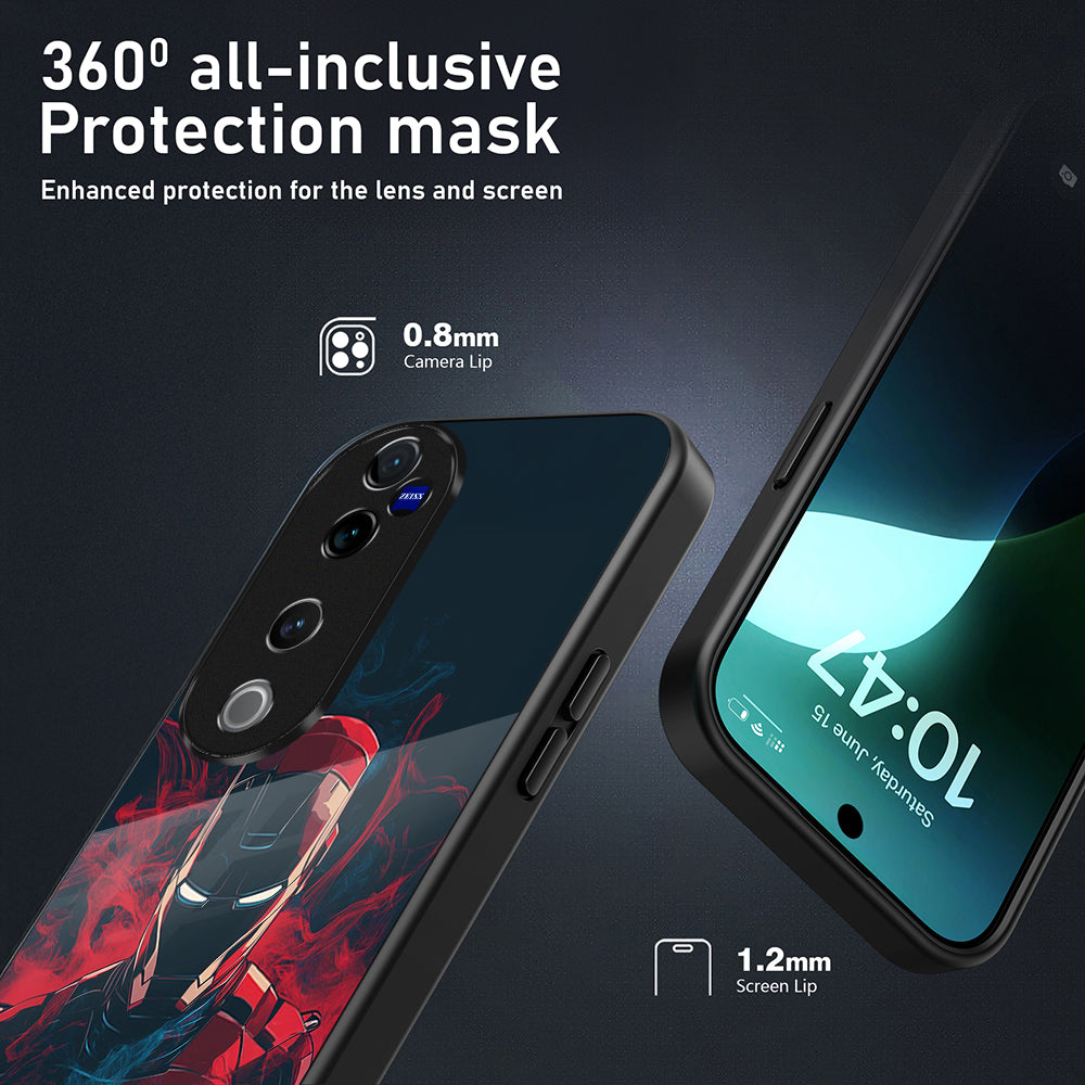 Vivo V40 Pro 5G Premium Acrylic Shockproof Glass Back Case (Ironman)