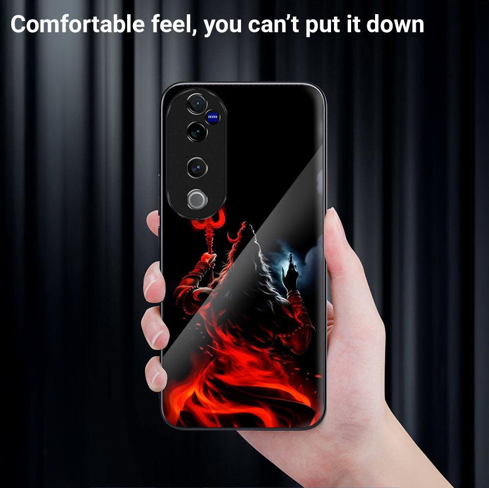 Vivo V40 Pro 5G Premium Acrylic Shockproof Glass Back Case (Shiva Storm)