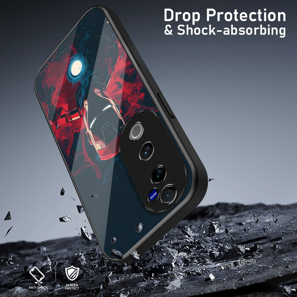 Vivo V40 Pro 5G Premium Acrylic Shockproof Glass Back Case (Ironman)