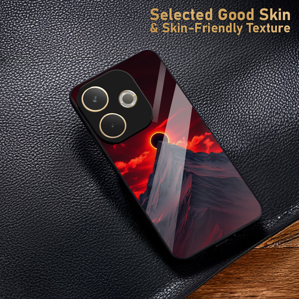 Oppo A5 Pro 5G Premium Acrylic Shockproof Glass Back Case (Red Horizon)