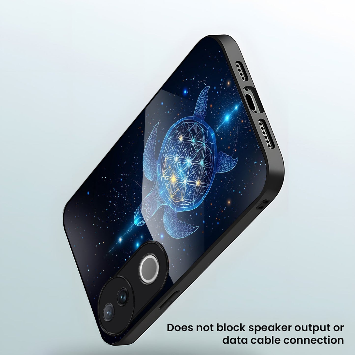 Vivo V50 5G Premium Acrylic Shockproof Glass Back Case (Cosmic Turtle)