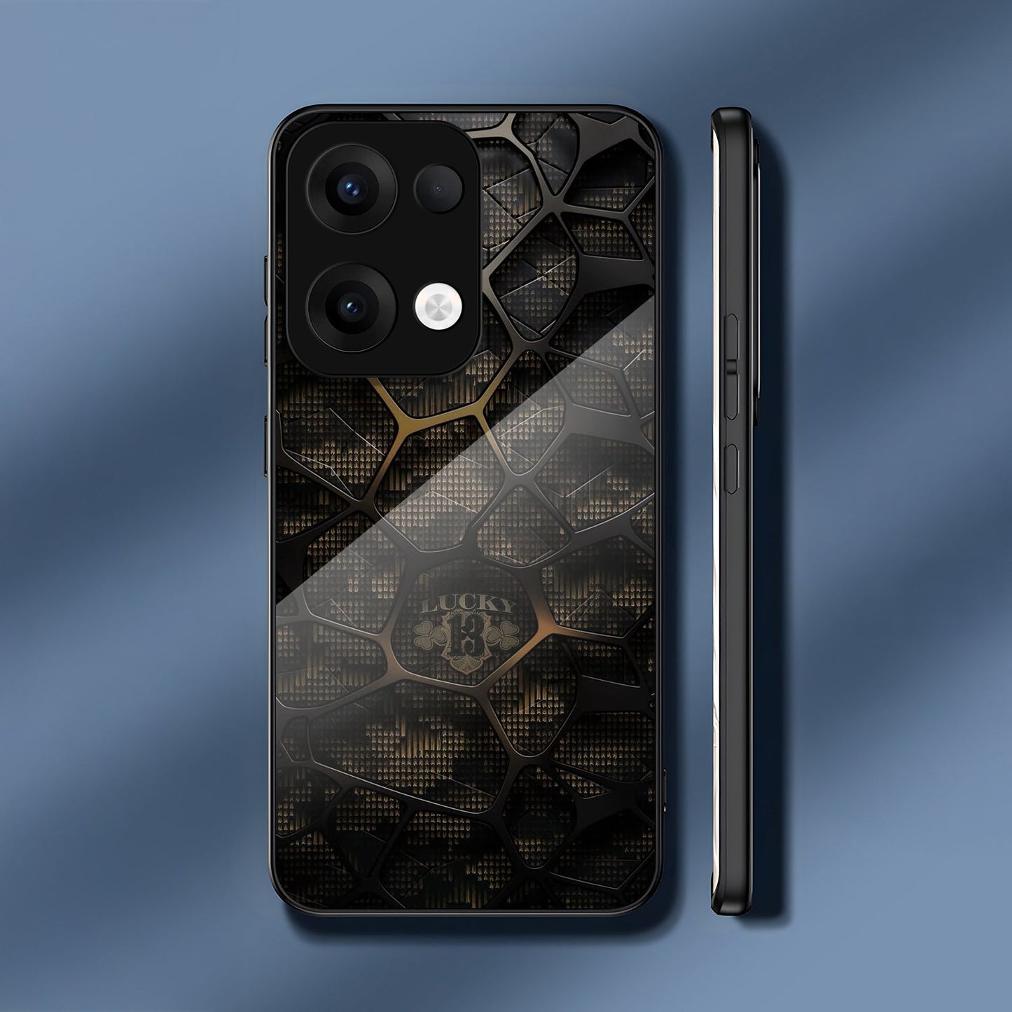 Oppo Reno 13 5G Premium Acrylic Shockproof Glass Back Case (Lucky 13)