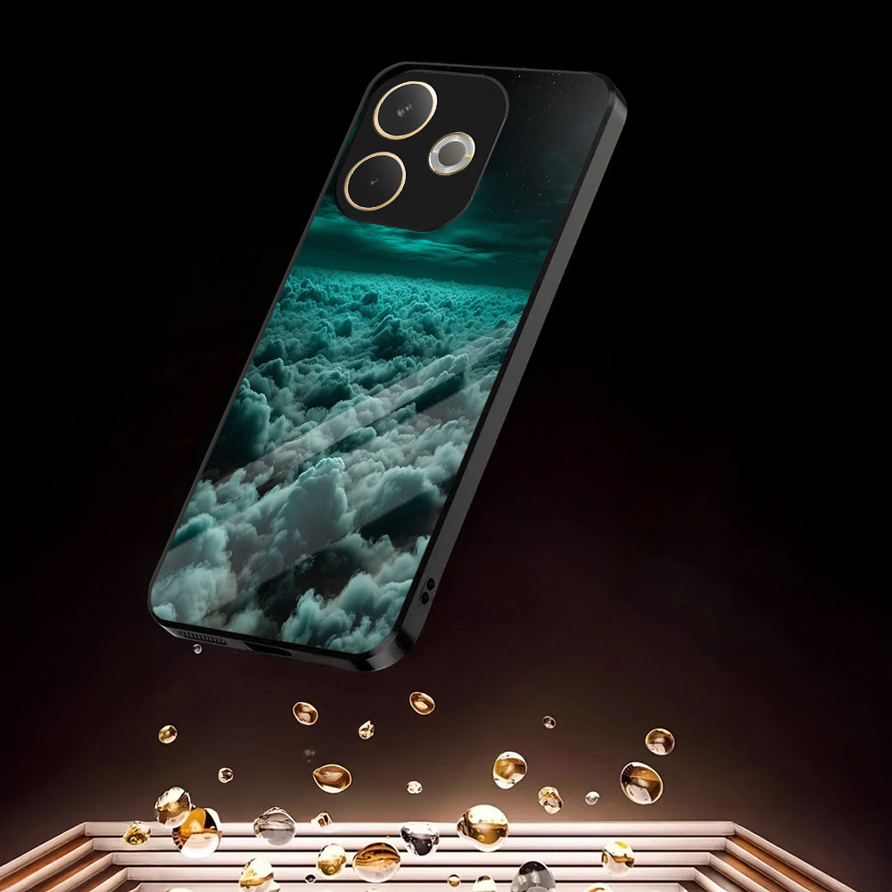 Oppo A5 Pro 5G Premium Acrylic Shockproof Glass Back Case (Mystic Horizon)
