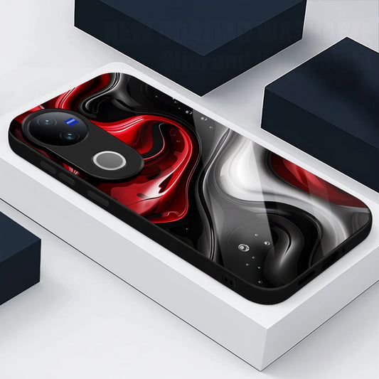 Vivo V50 5G Premium Acrylic Shockproof Glass Back Case (Crimson Wave)