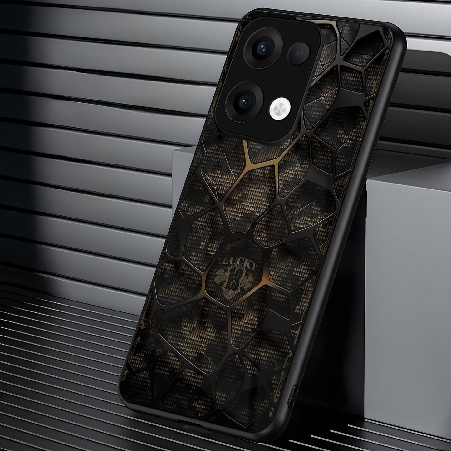 Oppo Reno 13 5G Premium Acrylic Shockproof Glass Back Case (Lucky 13)