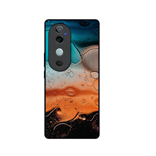 Vivo V40 Pro Luxury UV Printed Anti-Scratch Glass Back Phone Case (Water bubble)