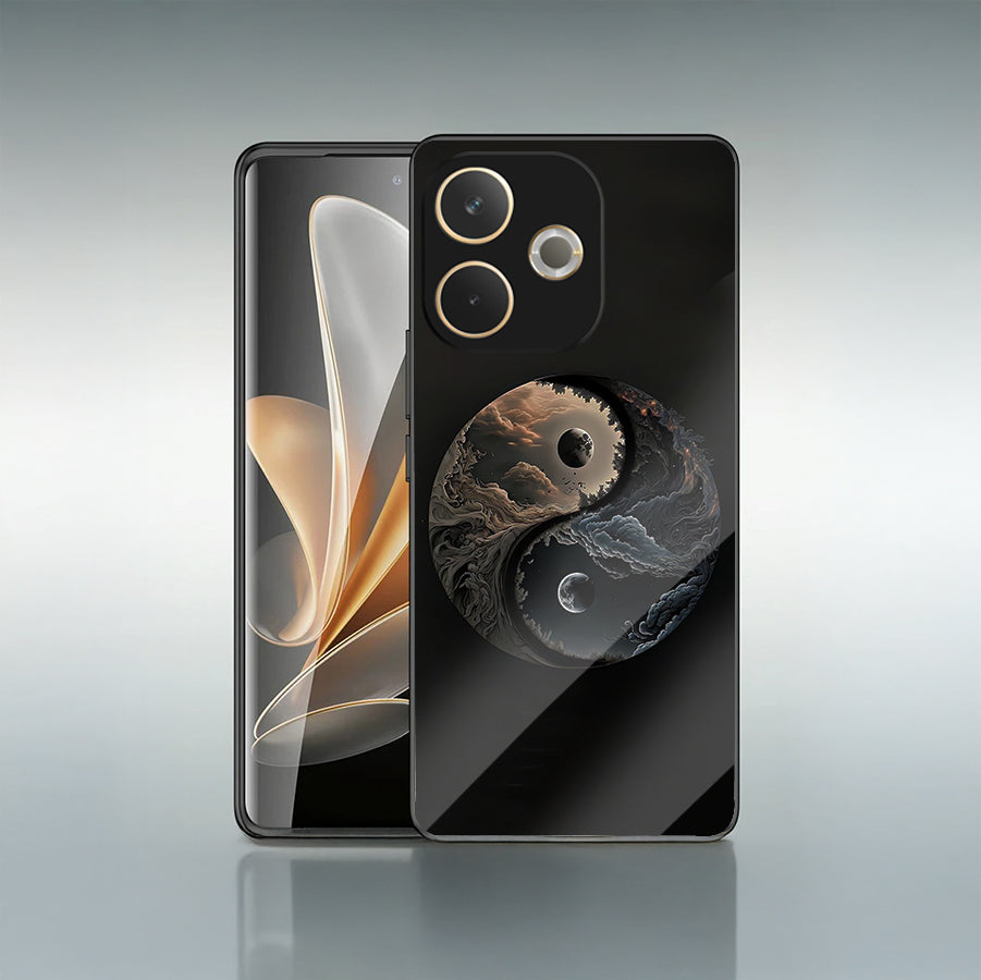 Oppo A5 Pro 5G Premium Acrylic Shockproof Glass Back Case (Eternal YinYang)