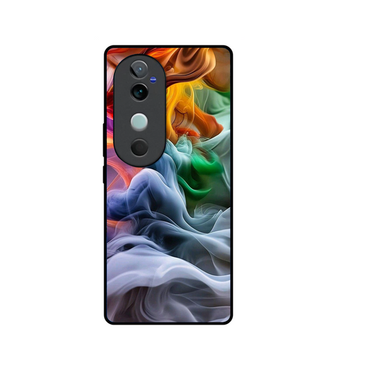Vivo V40 Pro Luxury UV Printed Anti-Scratch Glass Back Phone Case (Multi Colour)