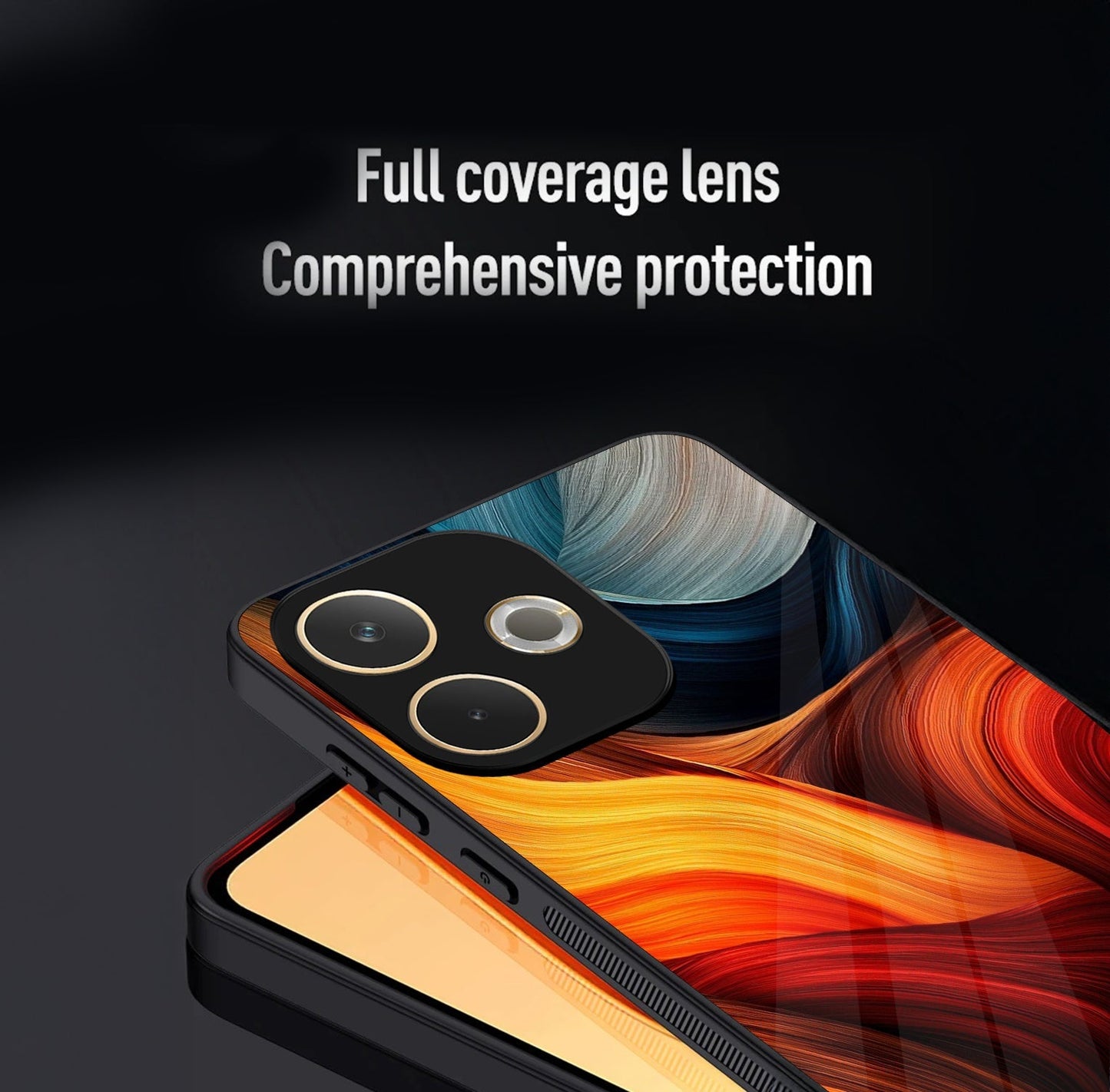 Oppo A5 Pro 5G Premium Acrylic Shockproof Glass Back Case (Velour Swirl)