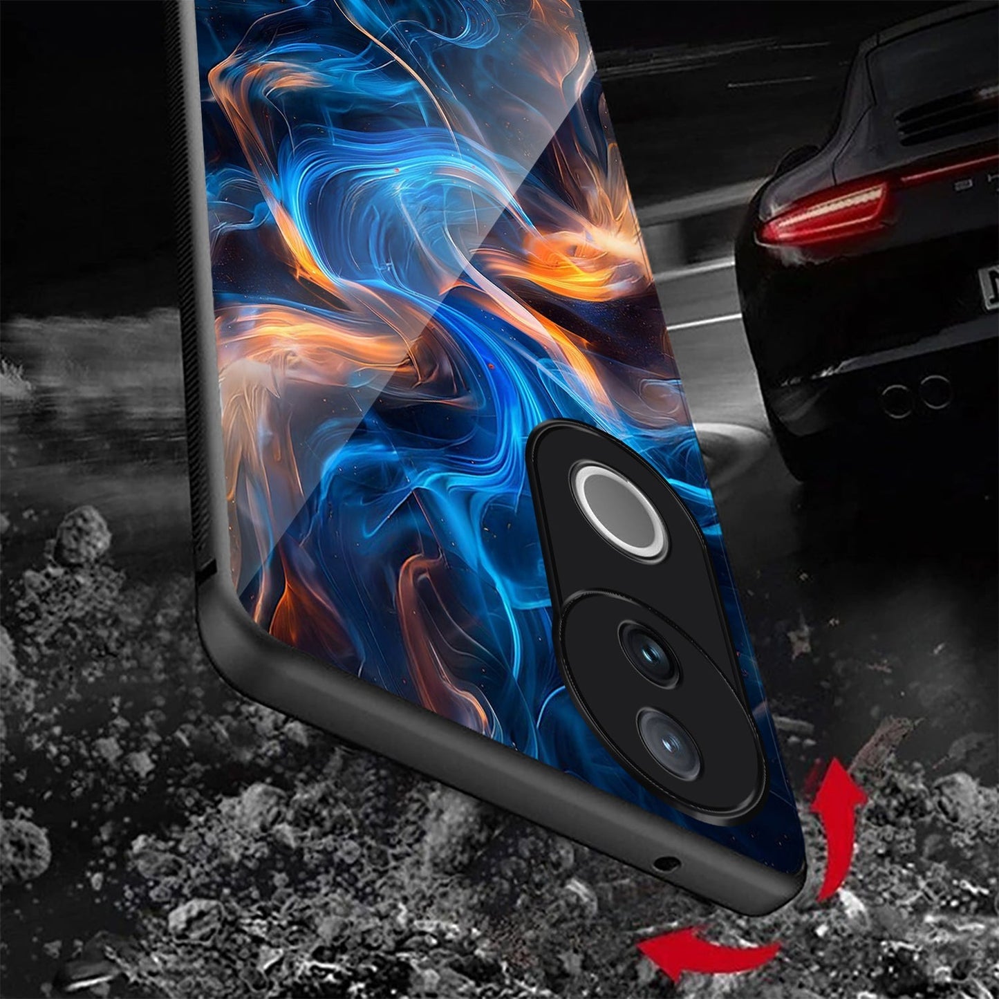 Vivo V50 5G Premium Acrylic Shockproof Glass Back Case (FrostBurn)
