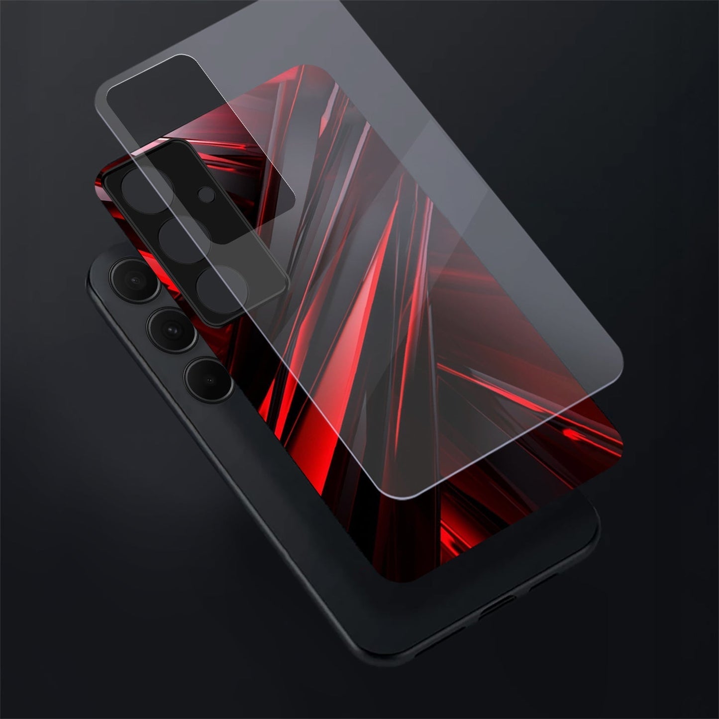 Samsung Galaxy A36 Premium Acrylic Shockproof Glass Back Case (Red Blade)