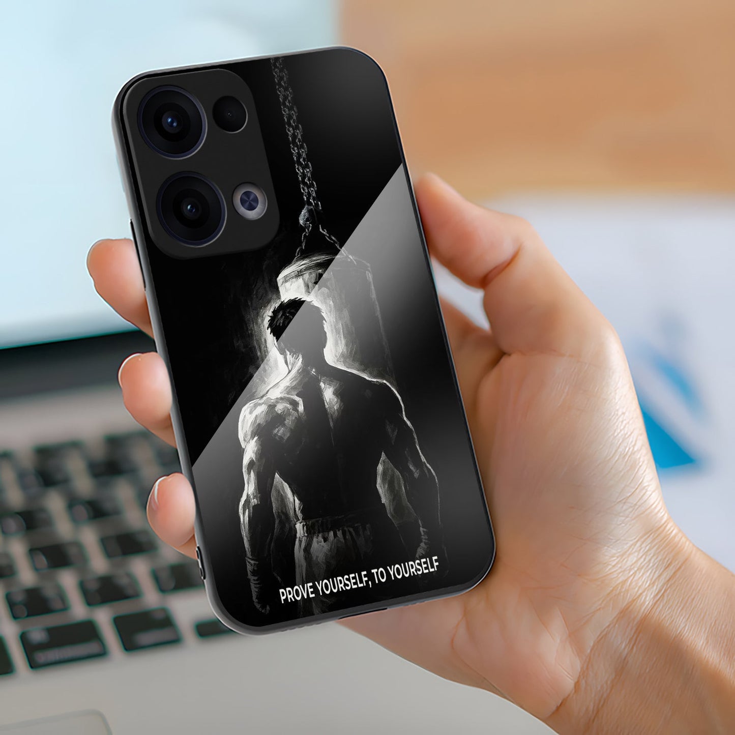 Oppo Reno 13 5G Premium Acrylic Shockproof Glass Back Case (Iron Spirit)