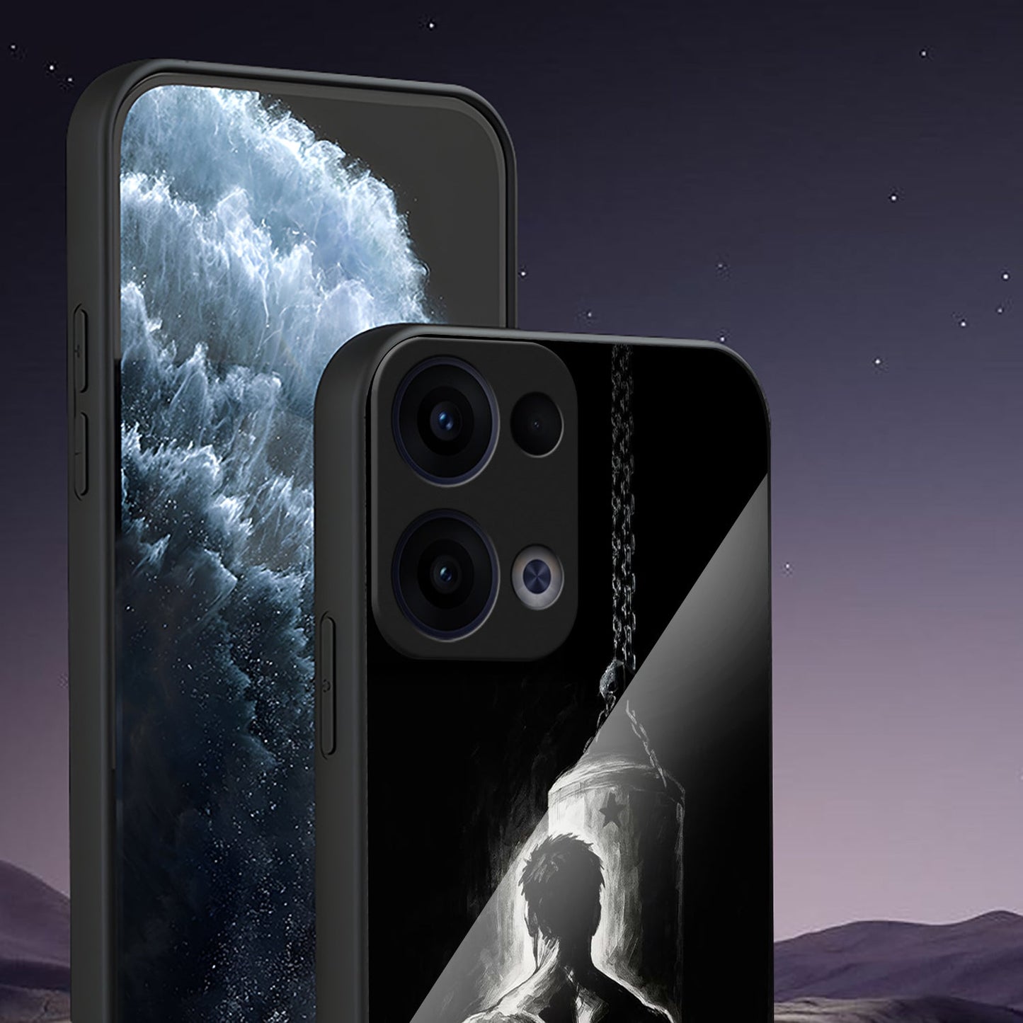 Oppo Reno 13 5G Premium Acrylic Shockproof Glass Back Case (Iron Spirit)