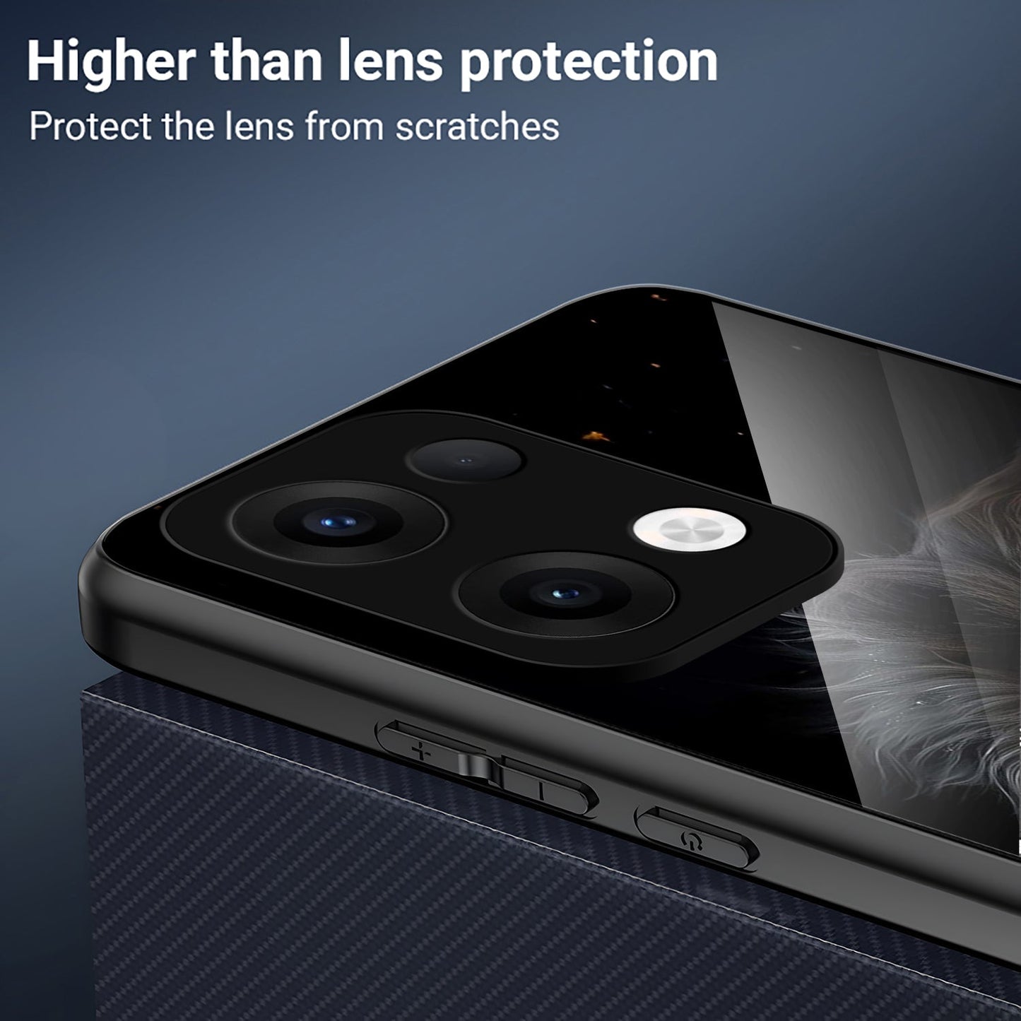 Oppo Reno 13 5G Premium Acrylic Shockproof Glass Back Case (Black Lion)