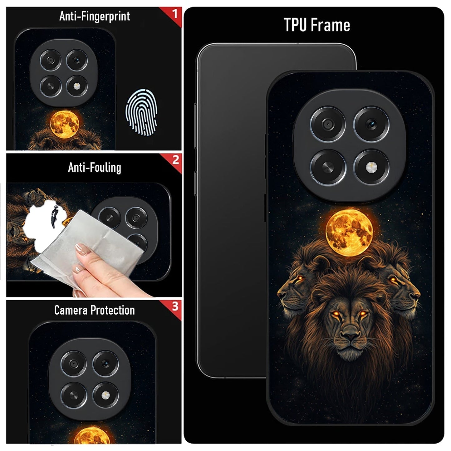 Oppo F29 Pro 5G Premium Acrylic Shockproof Glass Back Case (Lion)
