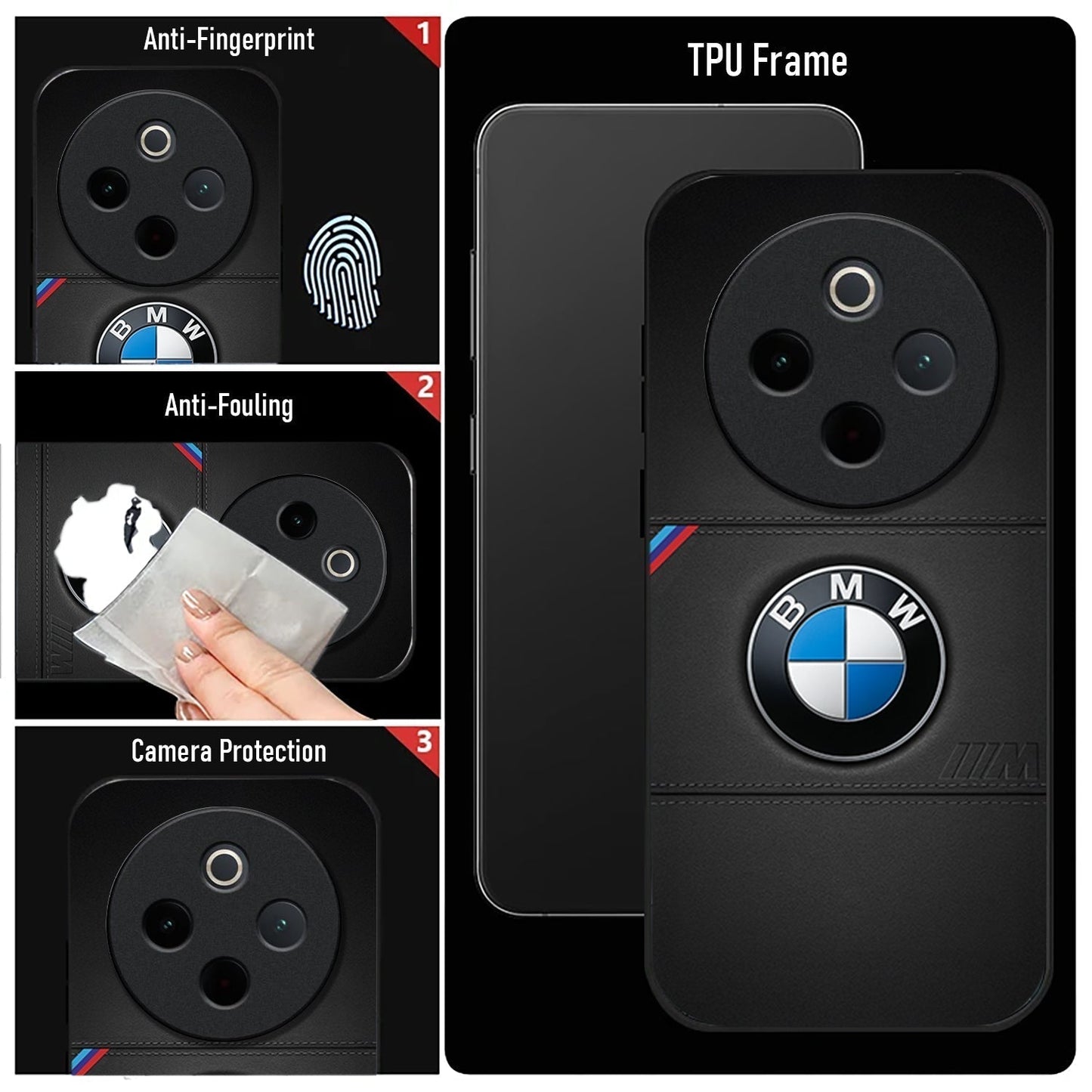 Vivo T4 5G Premium Acrylic Shockproof Glass Back Case (BMW LOGO)