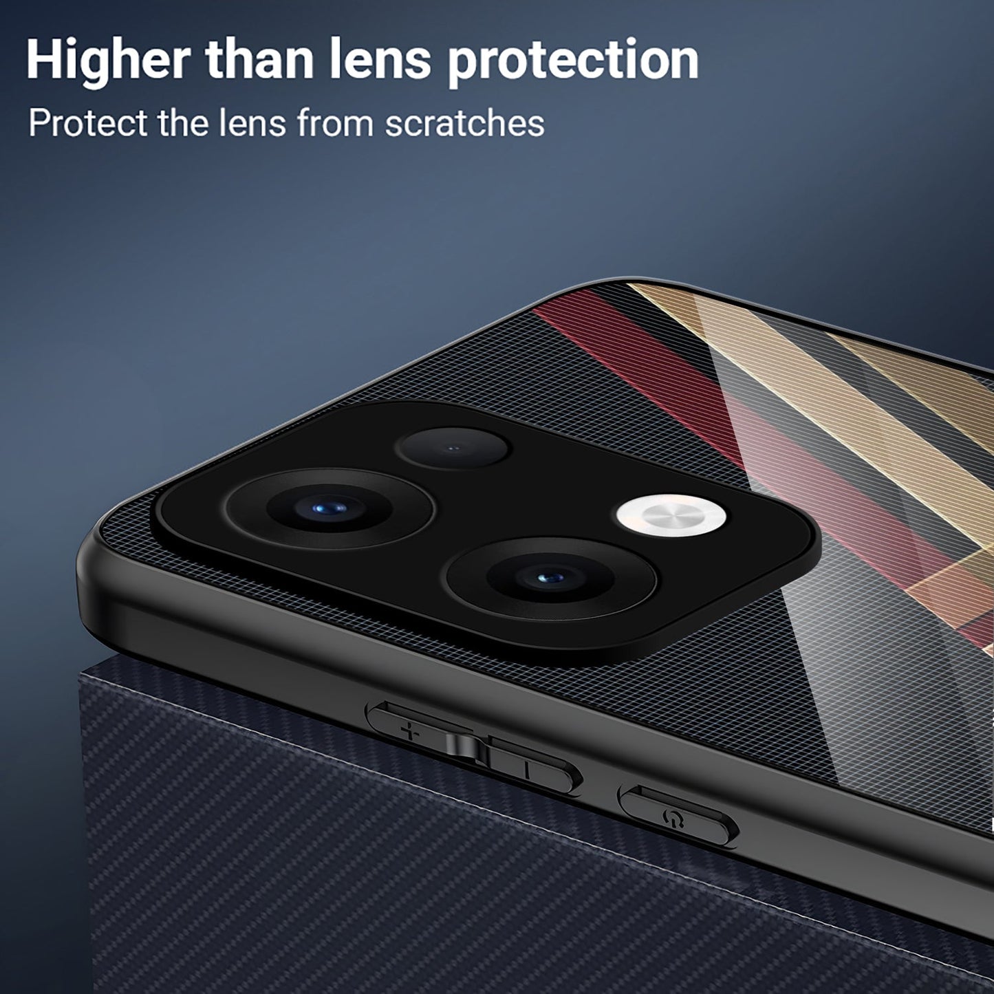 Oppo Reno 13 5G Premium Acrylic Shockproof Glass Back Case (Urban Elegance)