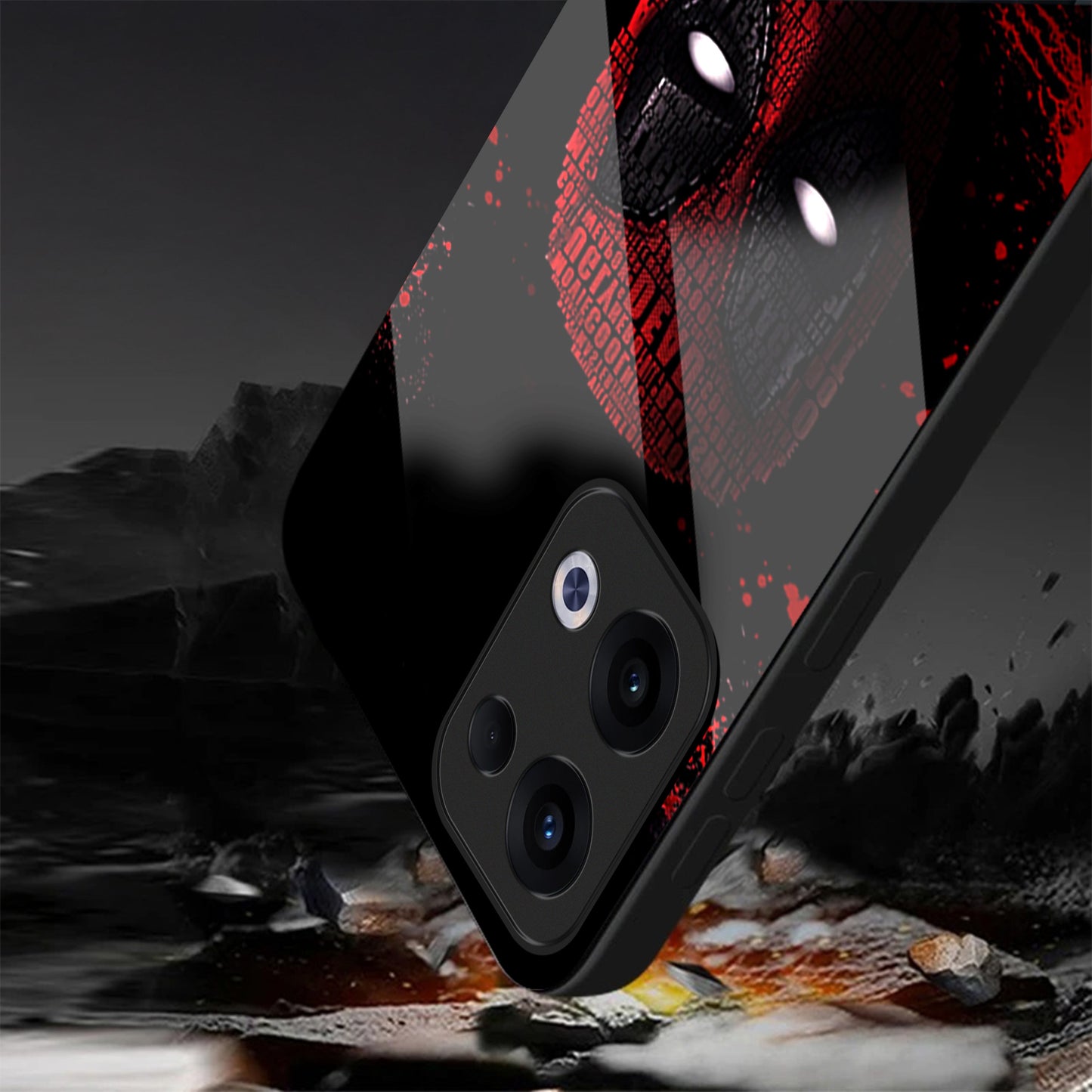 Oppo Reno 13 5G Premium Acrylic Shockproof Glass Back Case (Masked Armor)