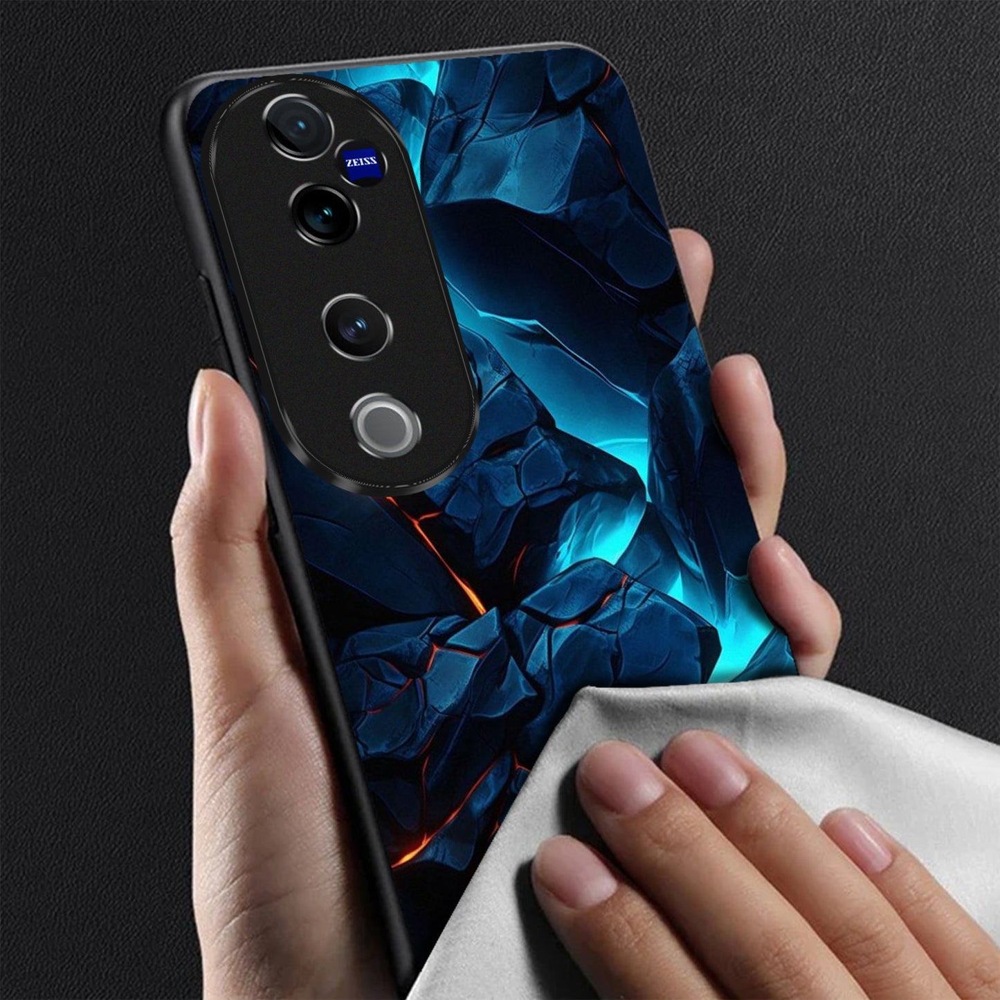 Vivo V40 Pro 5G Premium Acrylic Shockproof Glass Back Case (Iceflare)