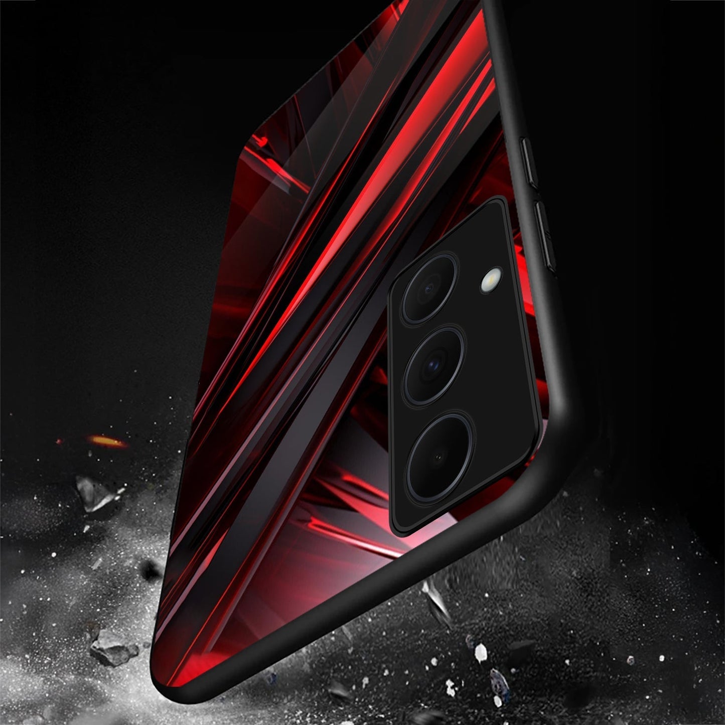 Samsung Galaxy A56 Premium Acrylic Shockproof Glass Back Case (Red Blade)