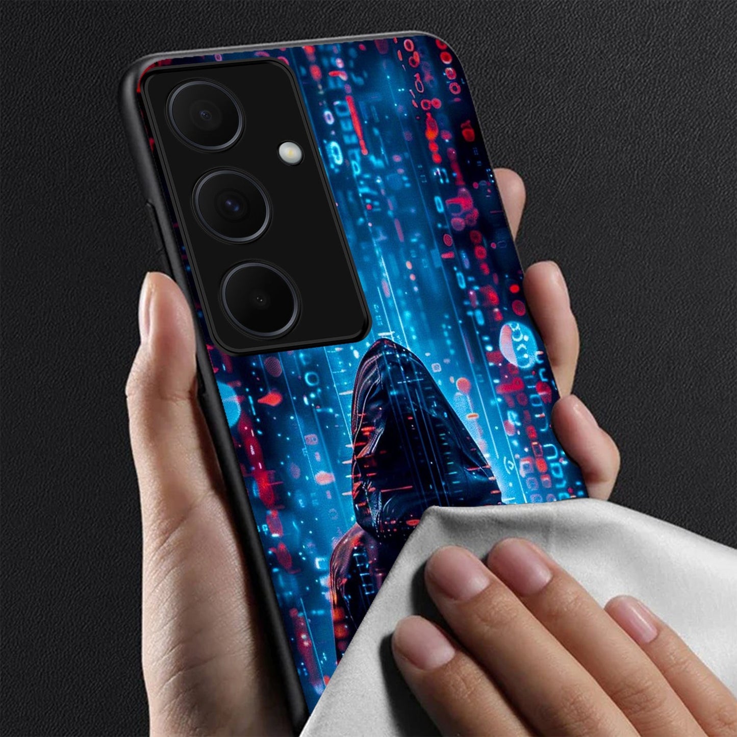 Samsung Galaxy A56 Premium Acrylic Shockproof Glass Back Case (Cyber Shadow)