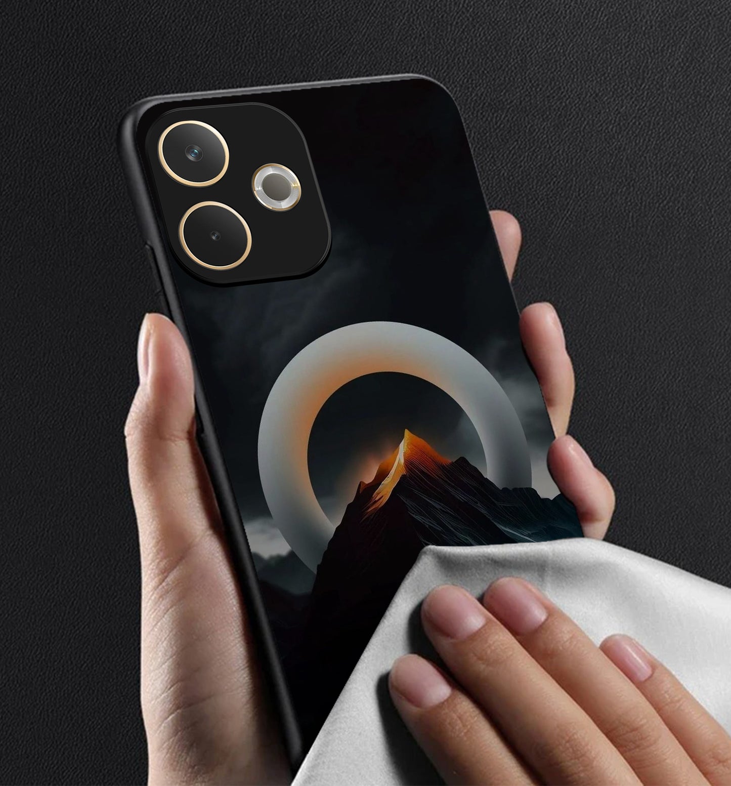 Oppo A5 Pro 5G Premium Acrylic Shockproof Glass Back Case (Celestial Ring)