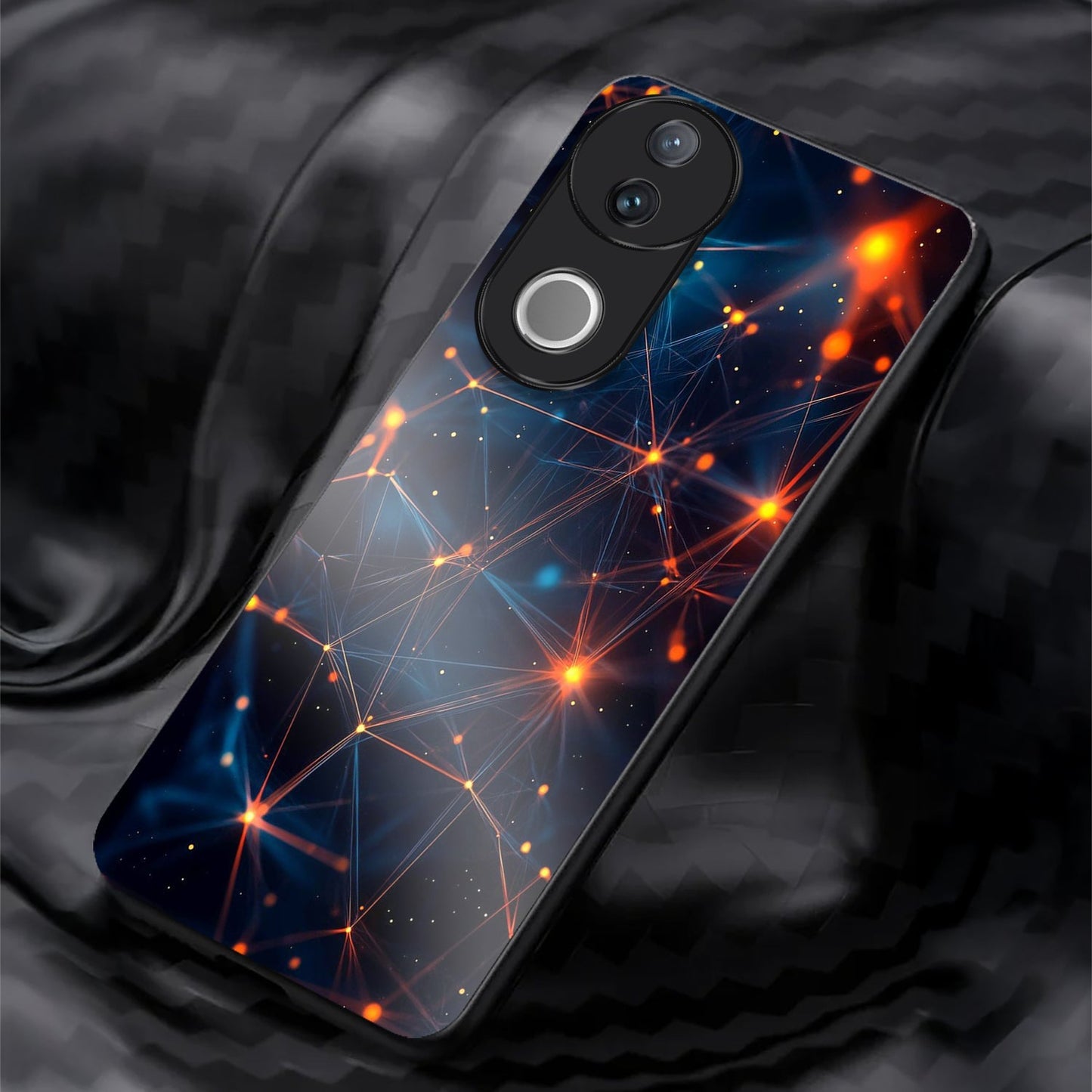 Vivo V50 5G Premium Acrylic Shockproof Glass Back Case (NeonGrid)