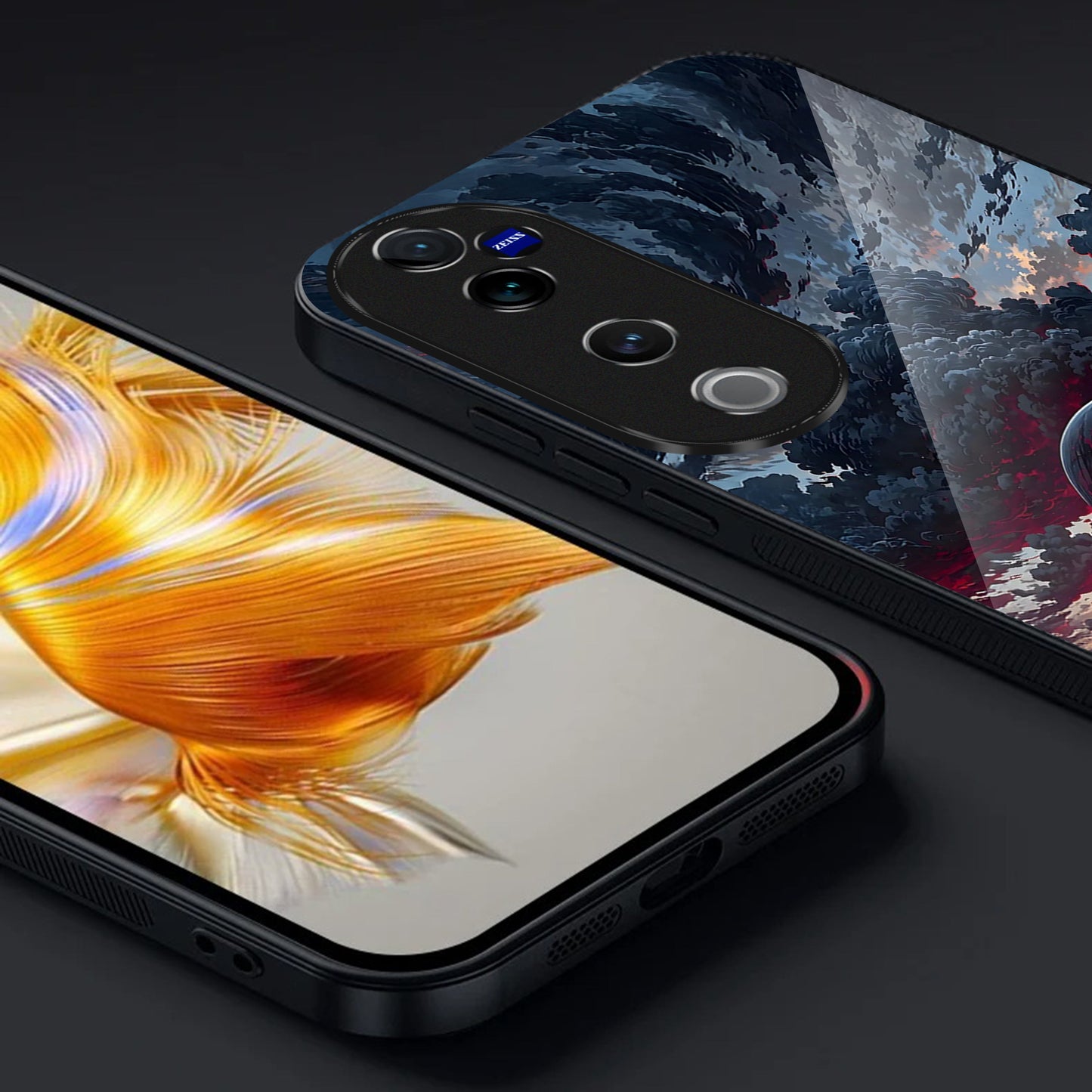 Vivo V40 Pro 5G Premium Acrylic Shockproof Glass Back Case (Crimson Ocean)