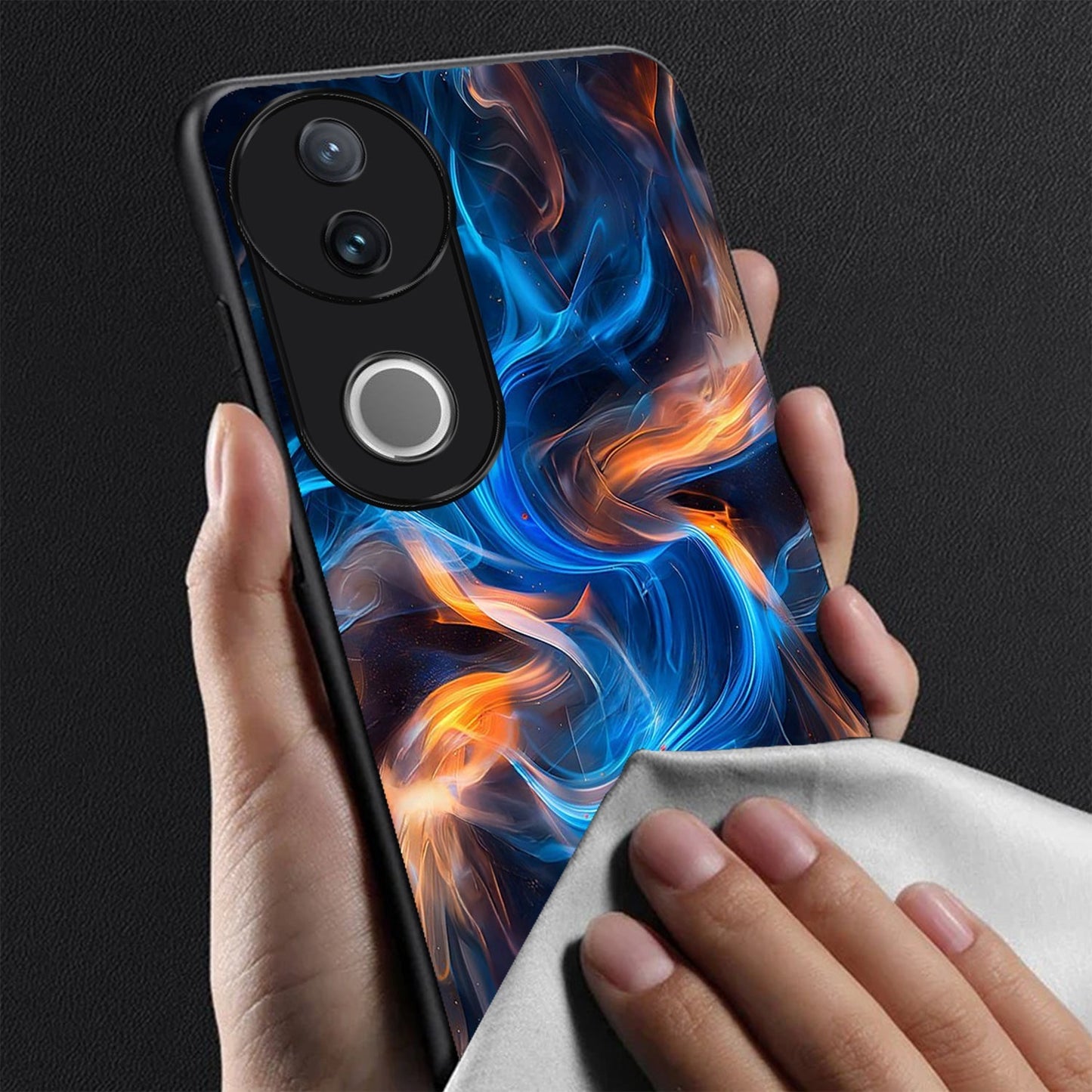 Vivo V50 5G Premium Acrylic Shockproof Glass Back Case (FrostBurn)