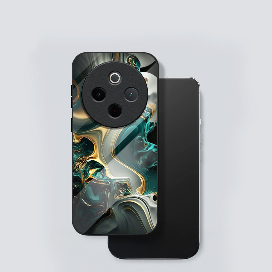 Vivo T4 5G Premium Acrylic Shockproof Glass Back Case (Ocean Ember)