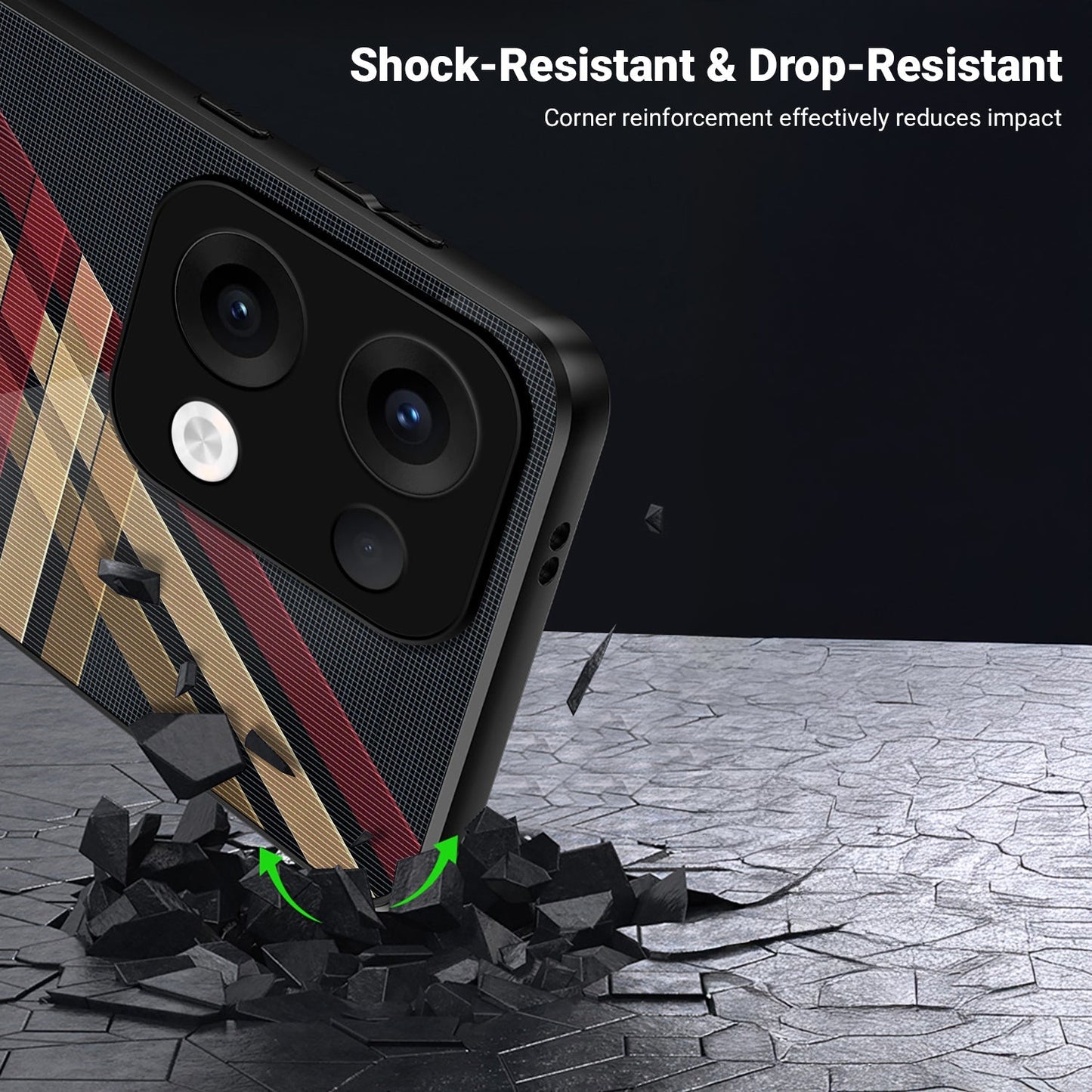 Oppo Reno 13 5G Premium Acrylic Shockproof Glass Back Case (Urban Elegance)