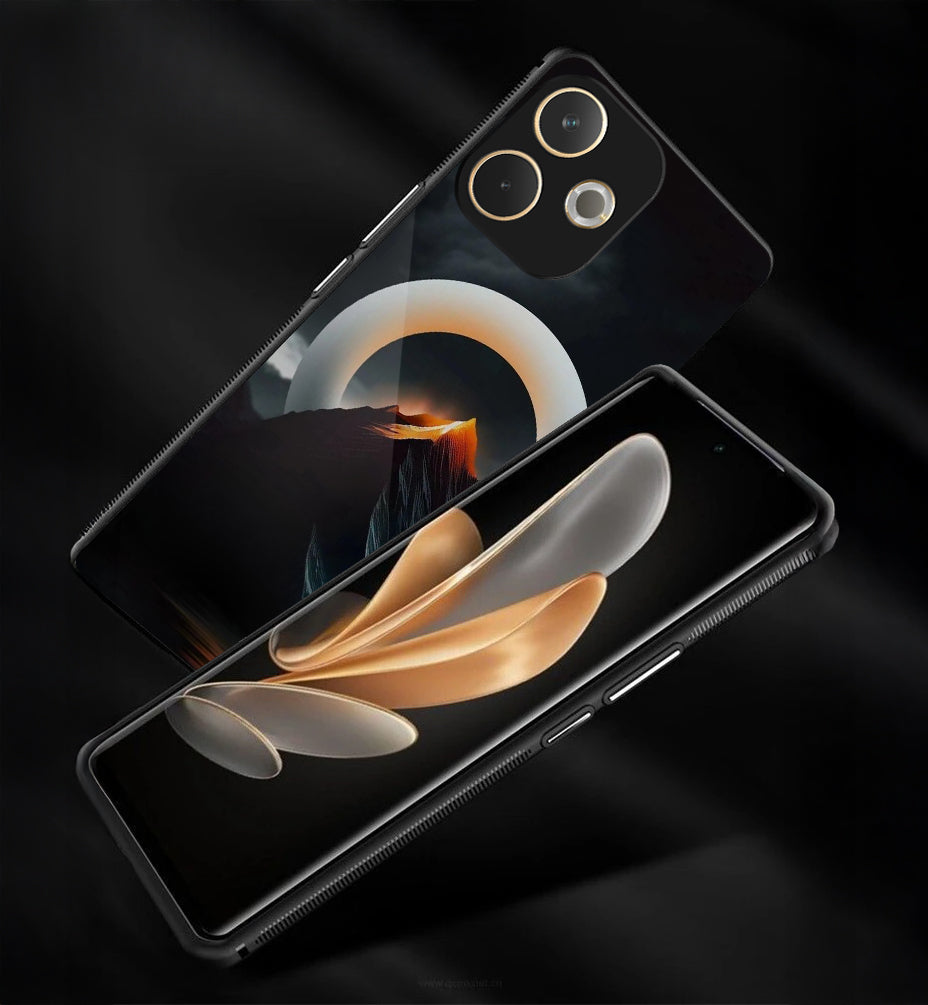 Oppo A5 Pro 5G Premium Acrylic Shockproof Glass Back Case (Celestial Ring)