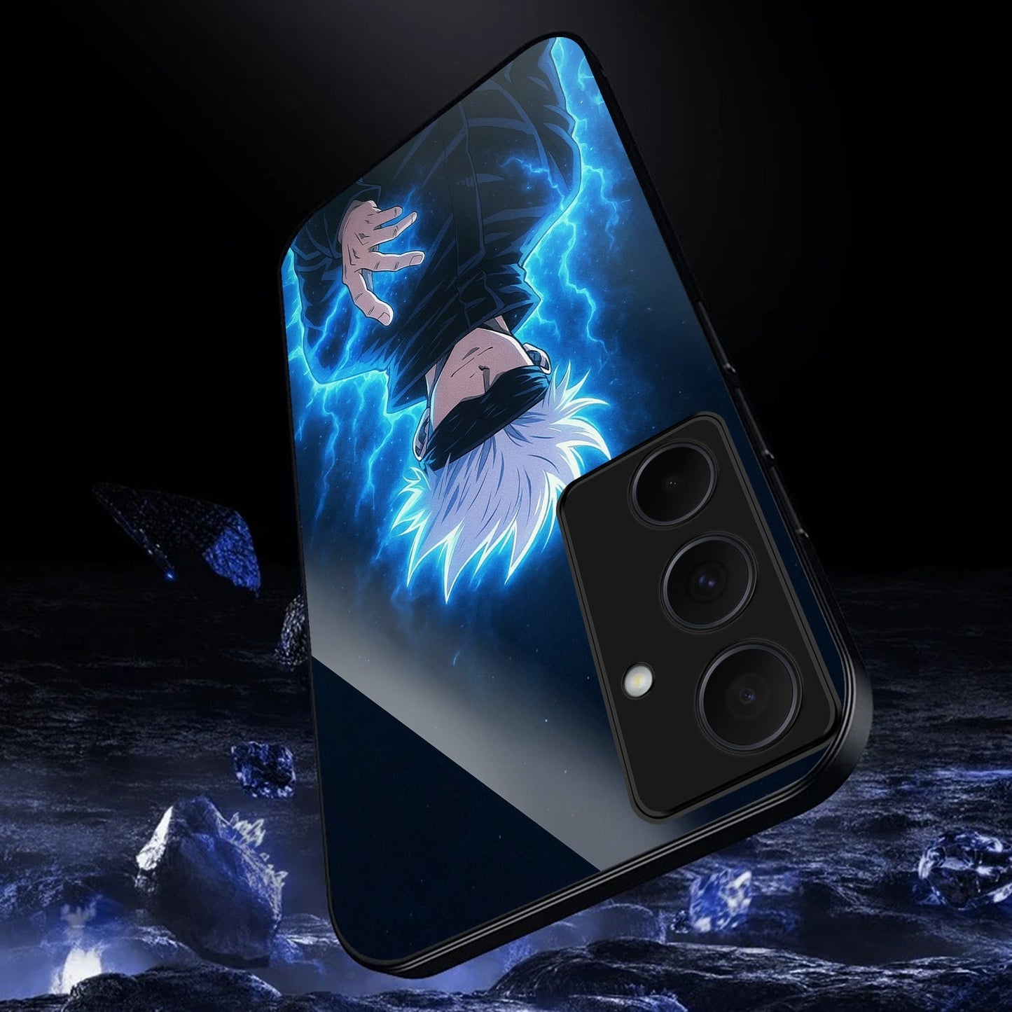 Samsung Galaxy A36 Premium Acrylic Shockproof Glass Back Case (Electric Aura)
