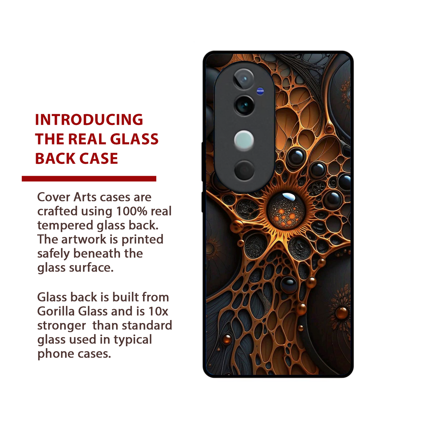 Vivo V40 Pro Luxury UV Printed Anti-Scratch Glass Back Phone Case (Eye Spider)