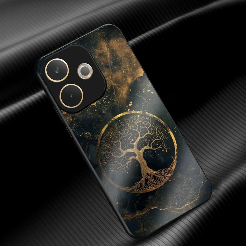 Oppo A5 Pro 5G Premium Acrylic Shockproof Glass Back Case (Eternal Tree)