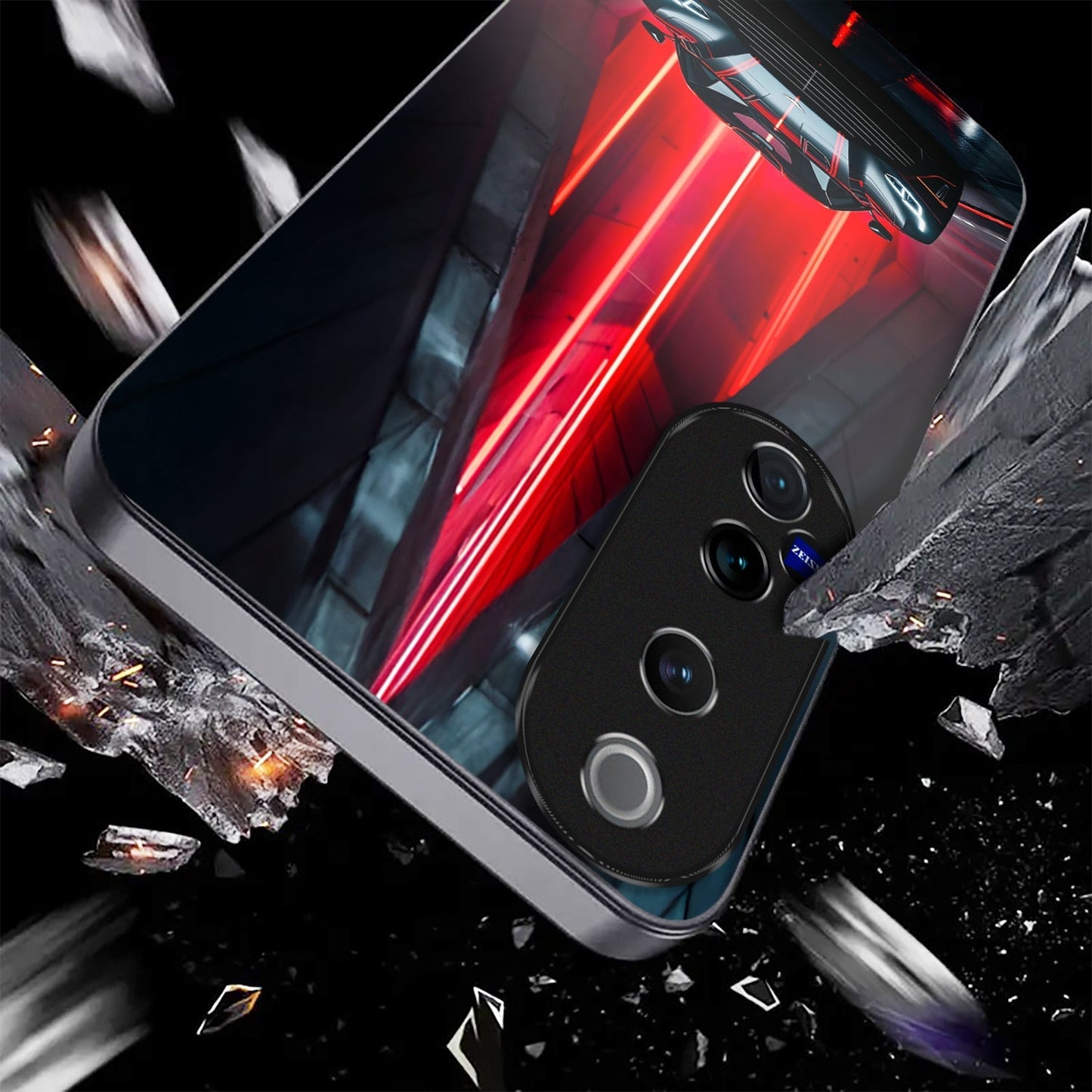 Vivo V40 Pro 5G Premium Acrylic Shockproof Glass Back Case (TurboCore)