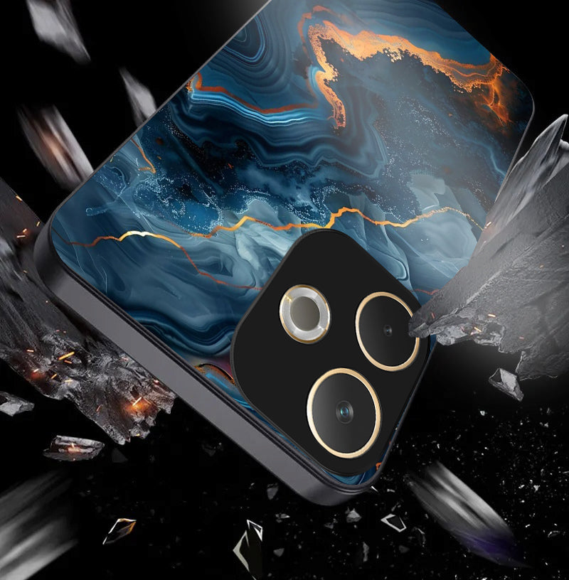 Oppo A5 Pro 5G Premium Acrylic Shockproof Glass Back Case (Crystal Abyss)