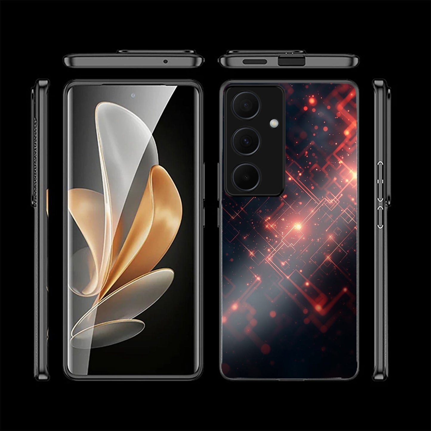 Samsung Galaxy A36 Premium Acrylic Shockproof Glass Back Case (Fire Circuit)