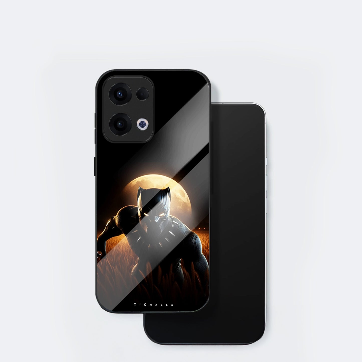 Oppo Reno 13 5G Premium Acrylic Shockproof Glass Back Case (Royal Panther)
