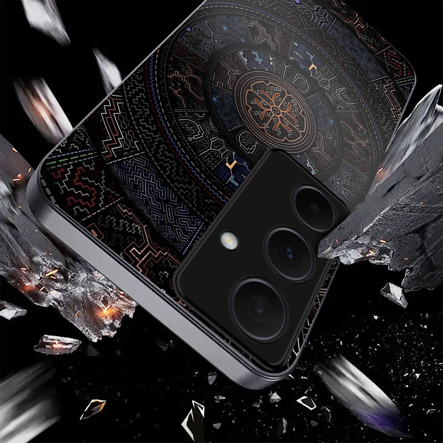 Samsung Galaxy A36 Premium Acrylic Shockproof Glass Back Case (Magic Circle)
