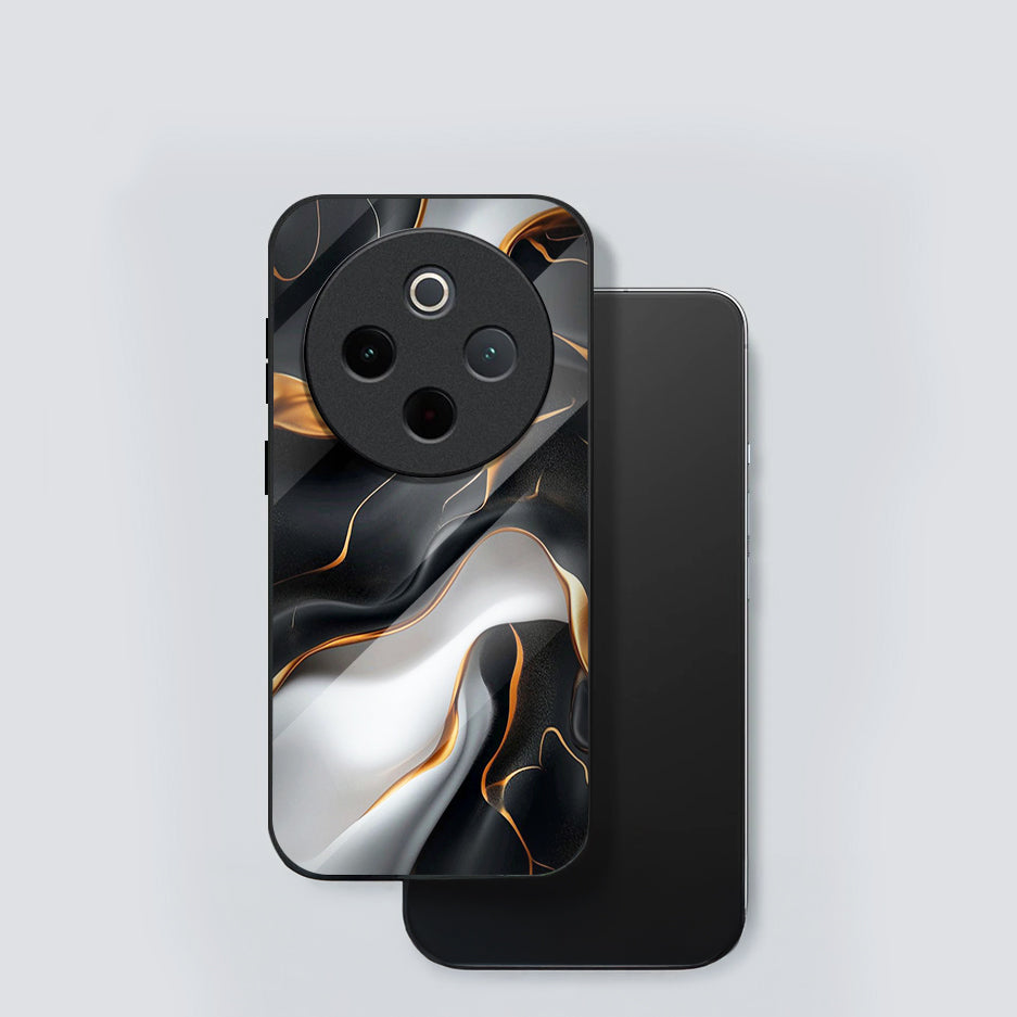 Vivo T4 5G Premium Acrylic Shockproof Glass Back Case (Lava Veins)