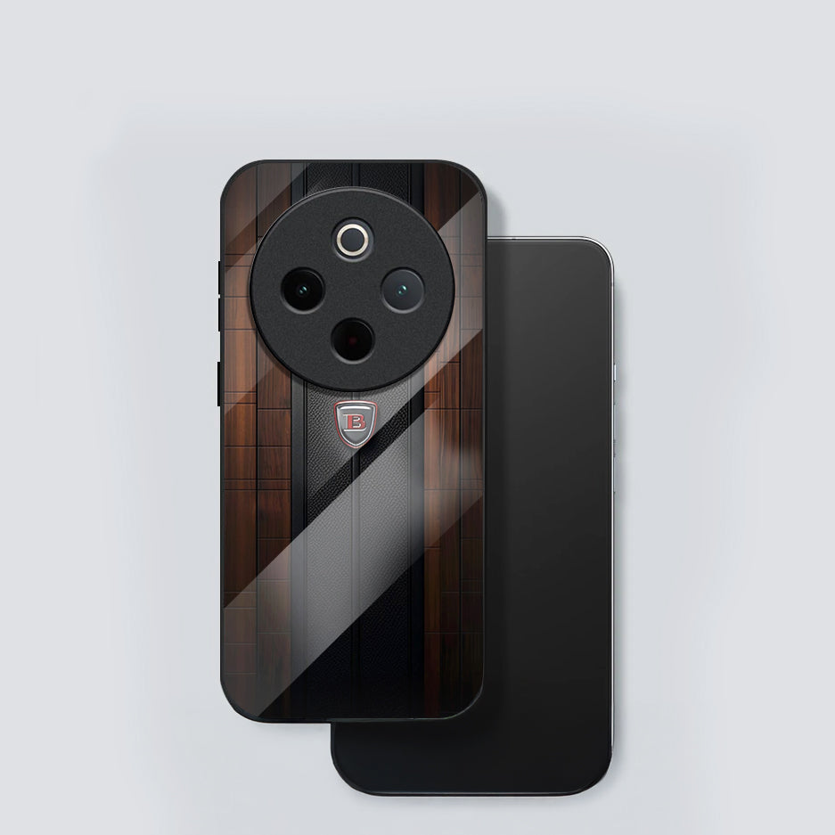Vivo T4 5G Premium Acrylic Shockproof Glass Back Case (Carbon Oak)