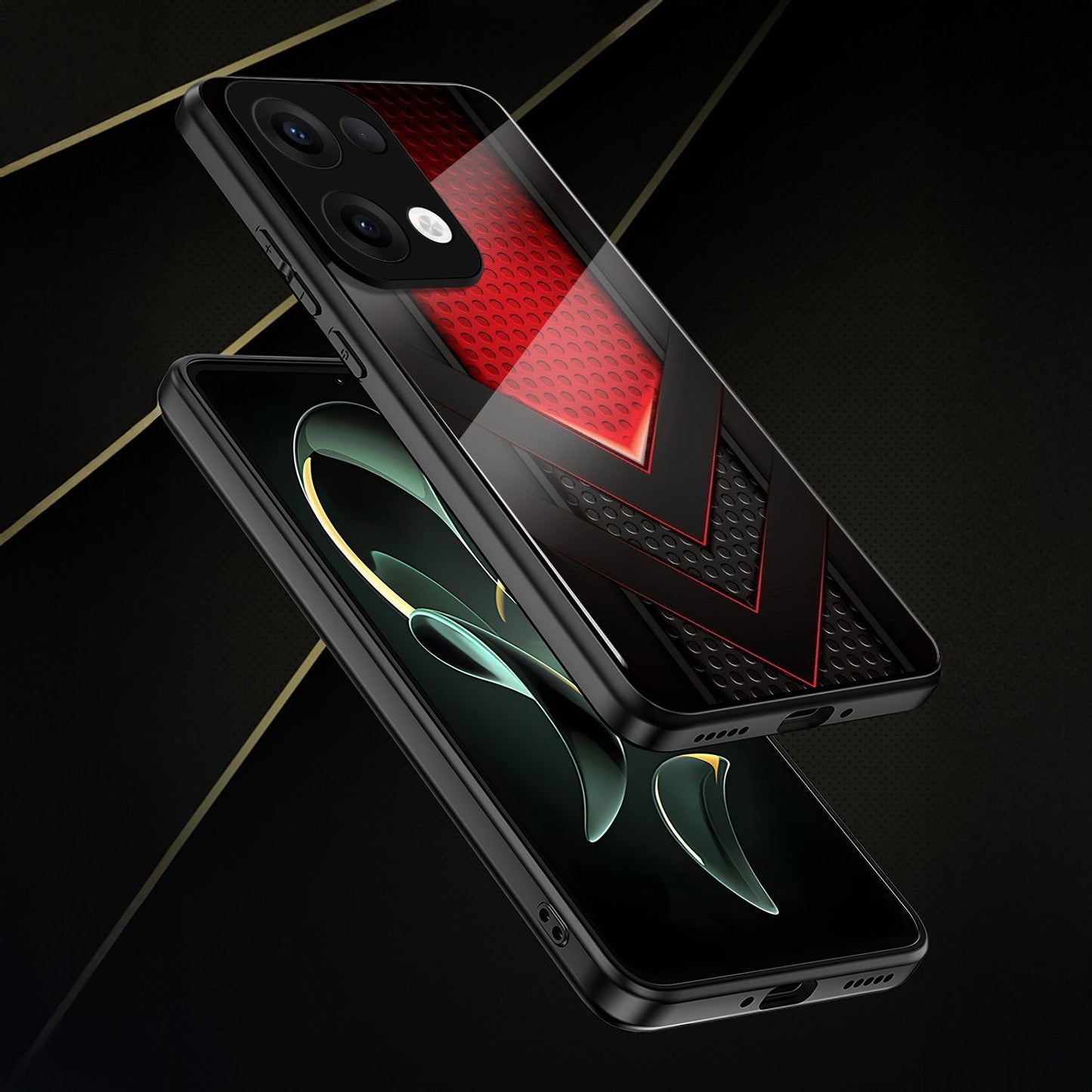 Oppo Reno 13 5G Premium Acrylic Shockproof Glass Back Case (V-Strike)