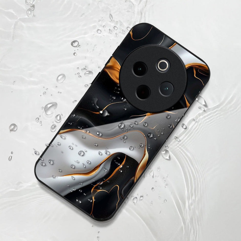 Vivo T4 5G Premium Acrylic Shockproof Glass Back Case (Lava Veins)