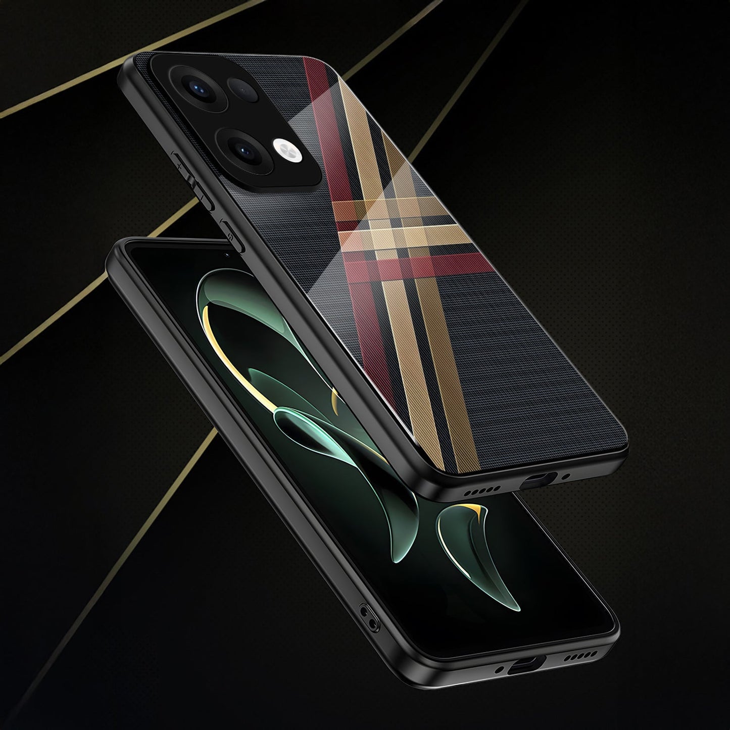 Oppo Reno 13 5G Premium Acrylic Shockproof Glass Back Case (Urban Elegance)