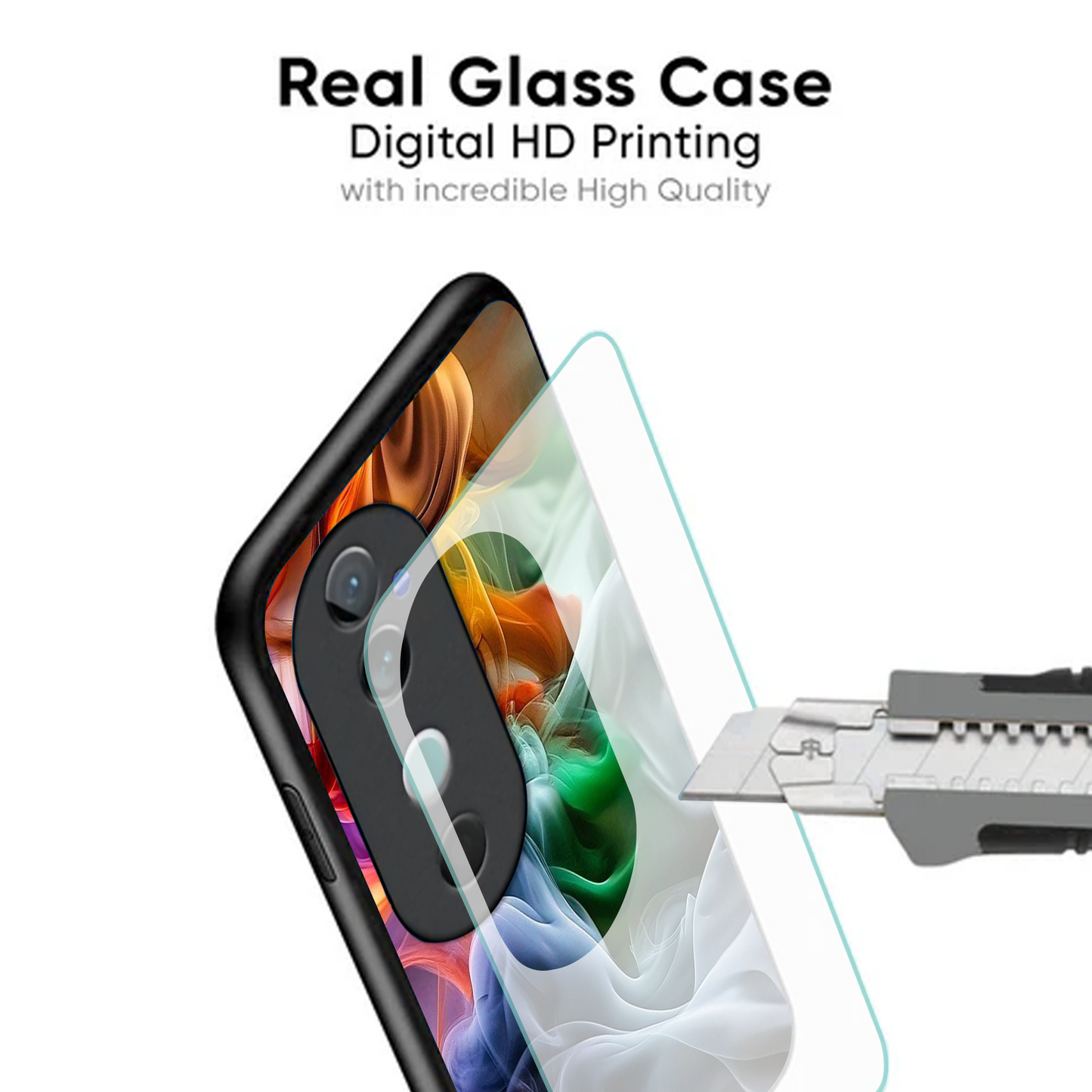 Vivo V40 Pro Luxury UV Printed Anti-Scratch Glass Back Phone Case (Multi Colour)