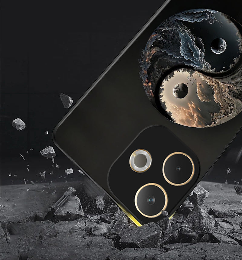 Oppo A5 Pro 5G Premium Acrylic Shockproof Glass Back Case (Eternal YinYang)